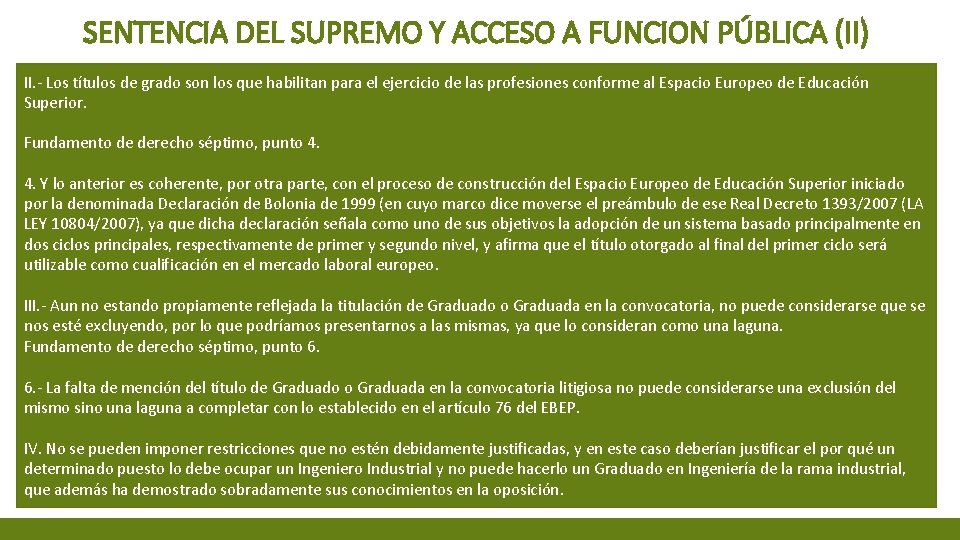 SENTENCIA DEL SUPREMO Y ACCESO A FUNCION PÚBLICA (II) II. - Los títulos de