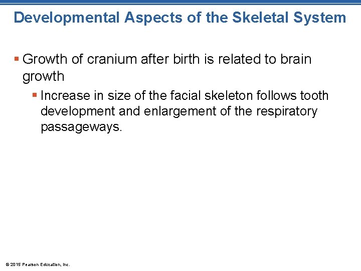 Developmental Aspects of the Skeletal System § Growth of cranium after birth is related