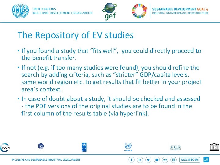 The Repository of EV studies • If you found a study that “fits well”,