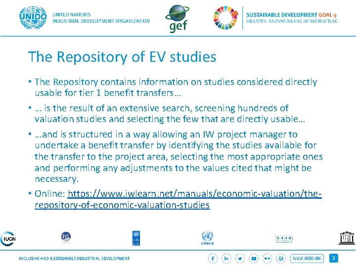 The Repository of EV studies • The Repository contains information on studies considered directly