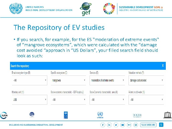 The Repository of EV studies • If you search, for example, for the ES