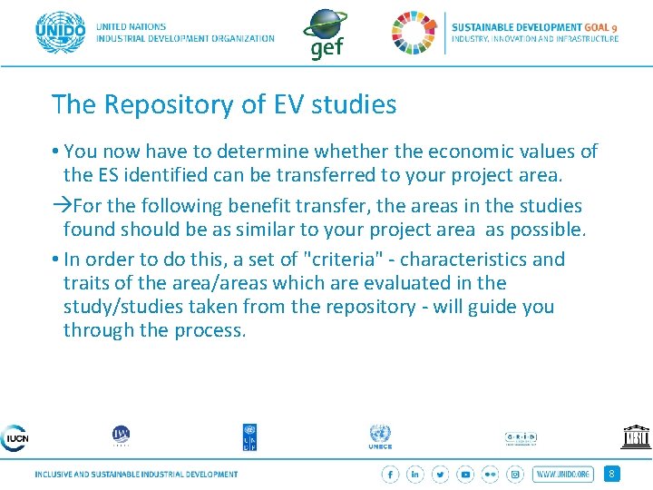 The Repository of EV studies • You now have to determine whether the economic