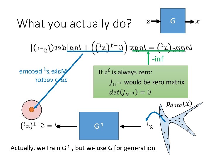 What you actually do? G -inf G-1 Actually, we train G-1 , but we