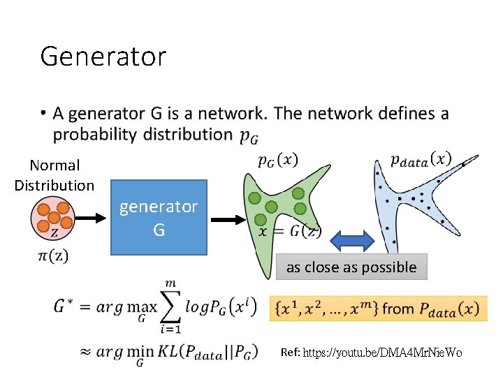 Generator • Normal Distribution generator G as close as possible Ref: https: //youtu. be/DMA