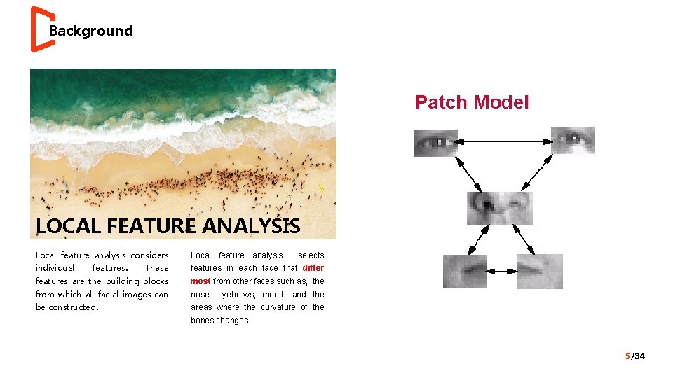 Background LOCAL FEATURE ANALYSIS Local feature analysis considers Local feature analysis individual These features