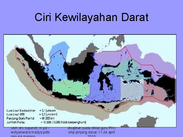 Ciri Kewilayahan Darat oleh drs. supandi, m. pd widyaiswara madya p 4 tk disajikan