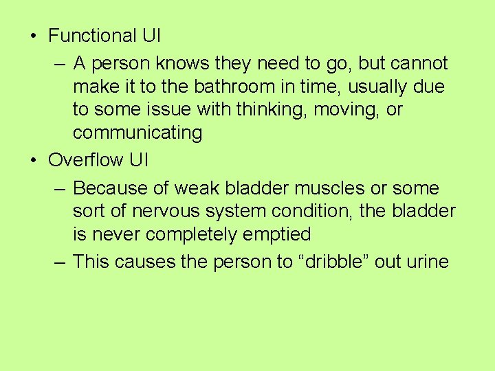  • Functional UI – A person knows they need to go, but cannot