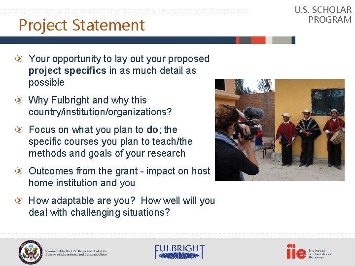 Project Statement Your opportunity to lay out your proposed project specifics in as much