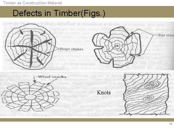 Timber as Construction Material Defects in Timber(Figs. ) Knots 19 