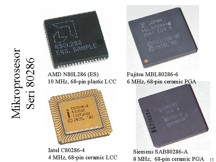 Mikroprosesor Seri 80286 AMD N 80 L 286 (ES) 10 MHz, 68 -pin plastic Mikroprosesor Seri 80286 AMD N 80 L 286 (ES) 10 MHz, 68 -pin plastic
