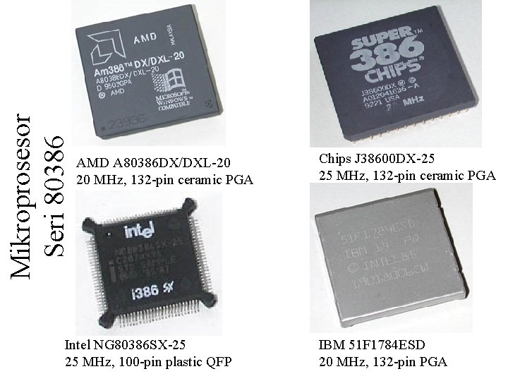 Mikroprosesor Seri 80386 AMD A 80386 DX/DXL-20 20 MHz, 132 -pin ceramic PGA Intel Mikroprosesor Seri 80386 AMD A 80386 DX/DXL-20 20 MHz, 132 -pin ceramic PGA Intel