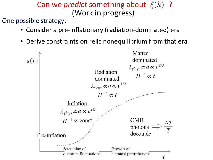 Can we predict something about (Work in progress) ? One possible strategy: • Consider