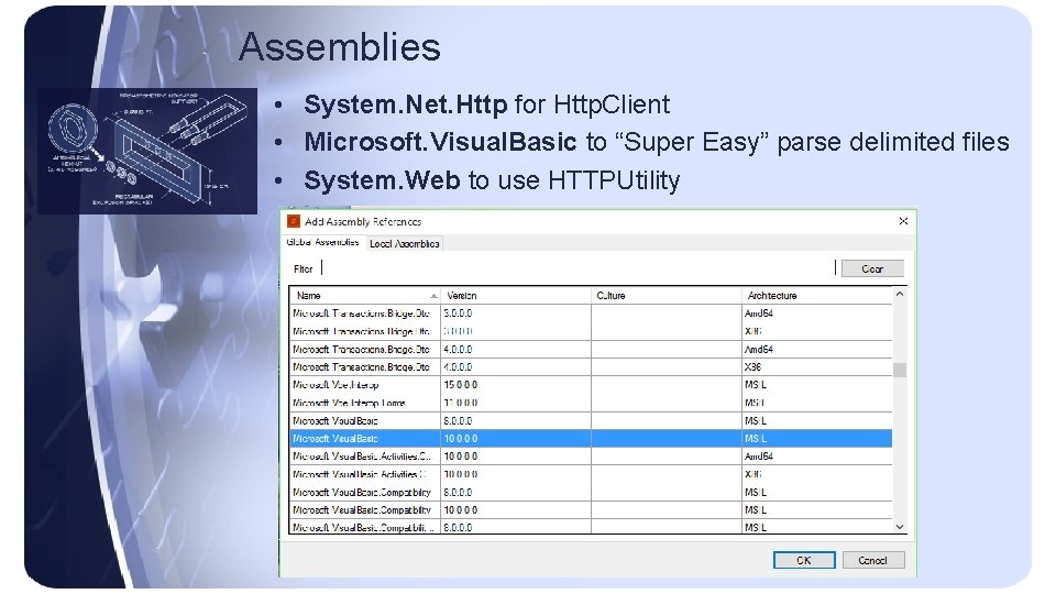 Assemblies • System. Net. Http for Http. Client • Microsoft. Visual. Basic to “Super