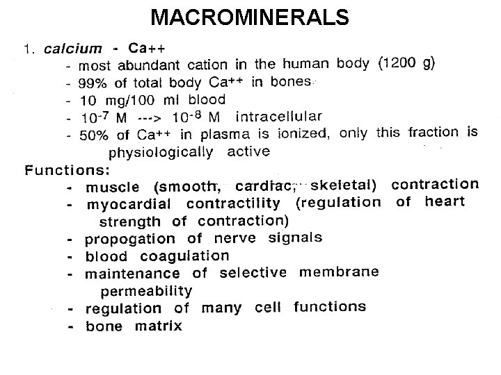 MACROMINERALS 