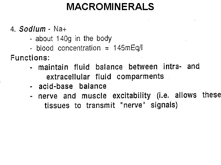 MACROMINERALS 