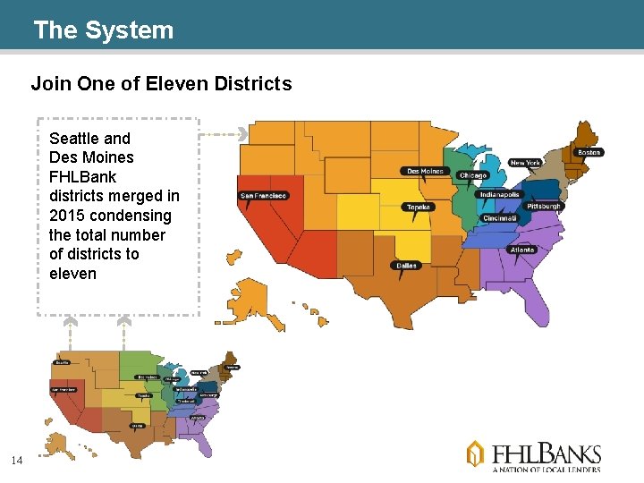The System Join One of Eleven Districts Seattle and Des Moines FHLBank districts merged