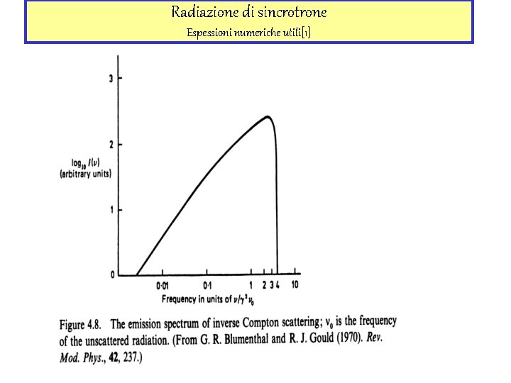 Radiazione di sincrotrone Espessioni numeriche utili[1] 