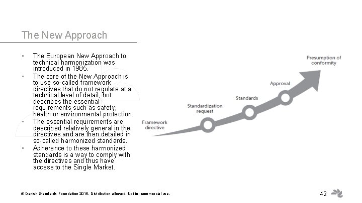 The New Approach • • The European New Approach to technical harmonization was introduced