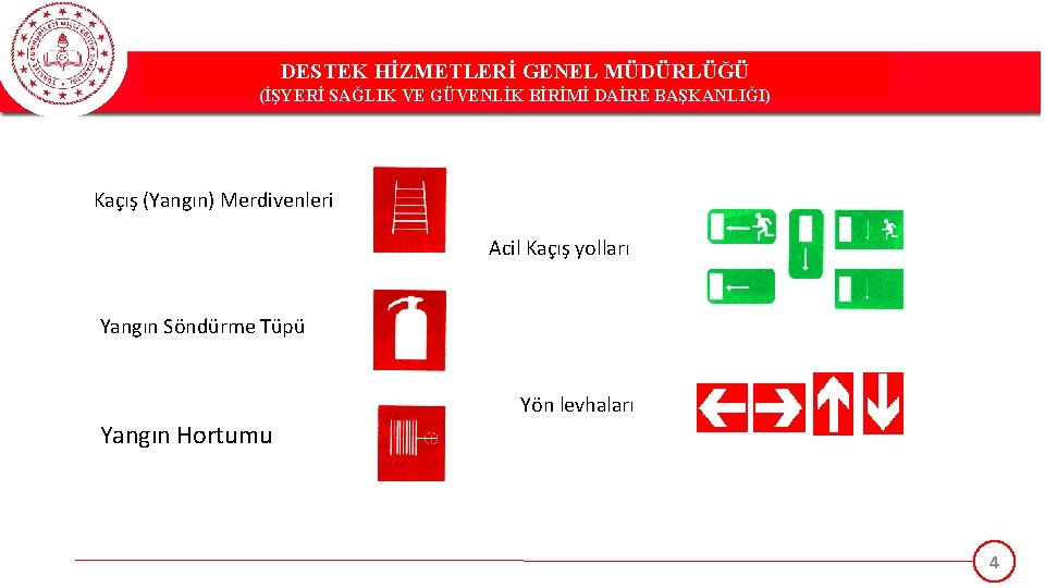 DESTEK HİZMETLERİ GENEL MÜDÜRLÜĞÜ (İŞYERİ SAĞLIK VE GÜVENLİK BİRİMİ DAİRE BAŞKANLIĞI) Kaçış (Yangın) Merdivenleri