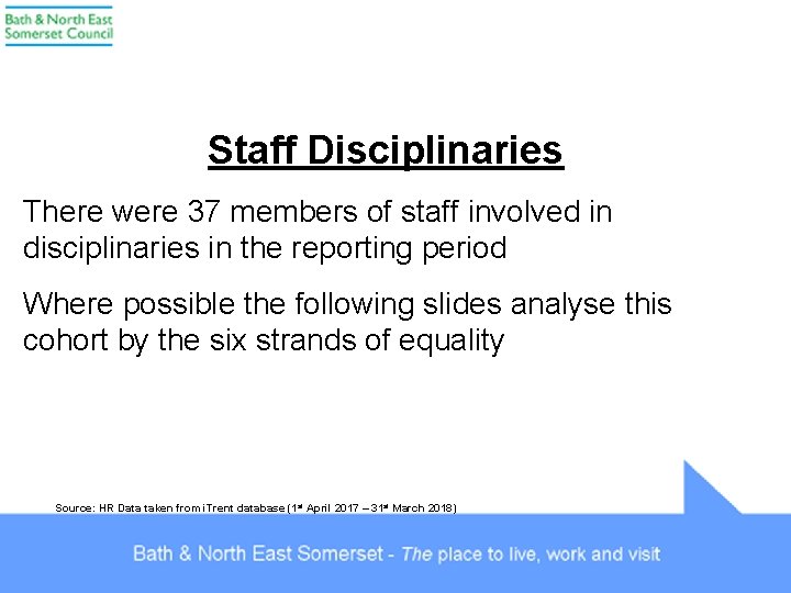 Staff Disciplinaries There were 37 members of staff involved in disciplinaries in the reporting