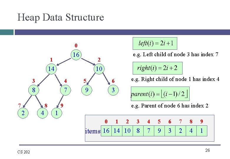 Heap Data Structure 0 16 1 2 14 10 3 4 5 6 8