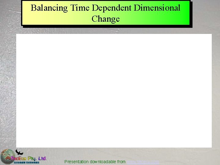 Balancing Time Dependent Dimensional Change Presentation downloadable from www. tececo. com 