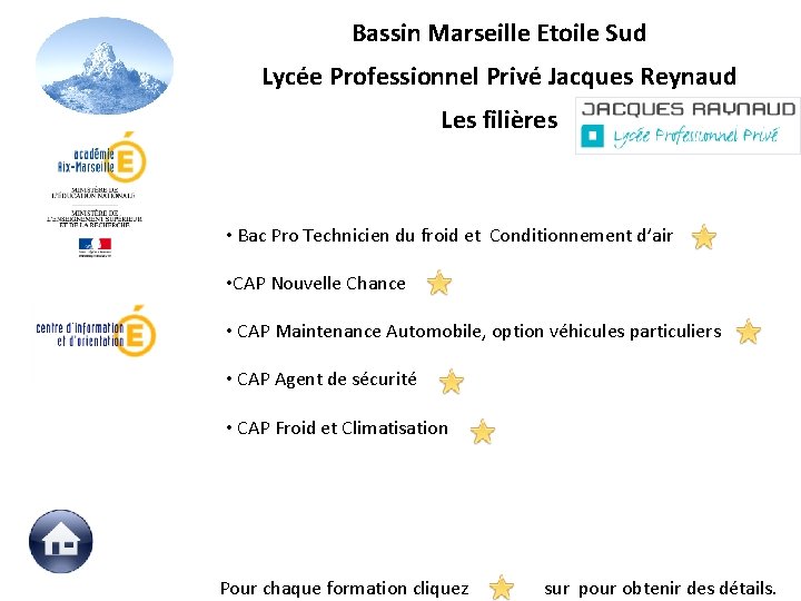 Bassin Marseille Etoile Sud Lycée Professionnel Privé Jacques Reynaud Les filières • Bac Pro