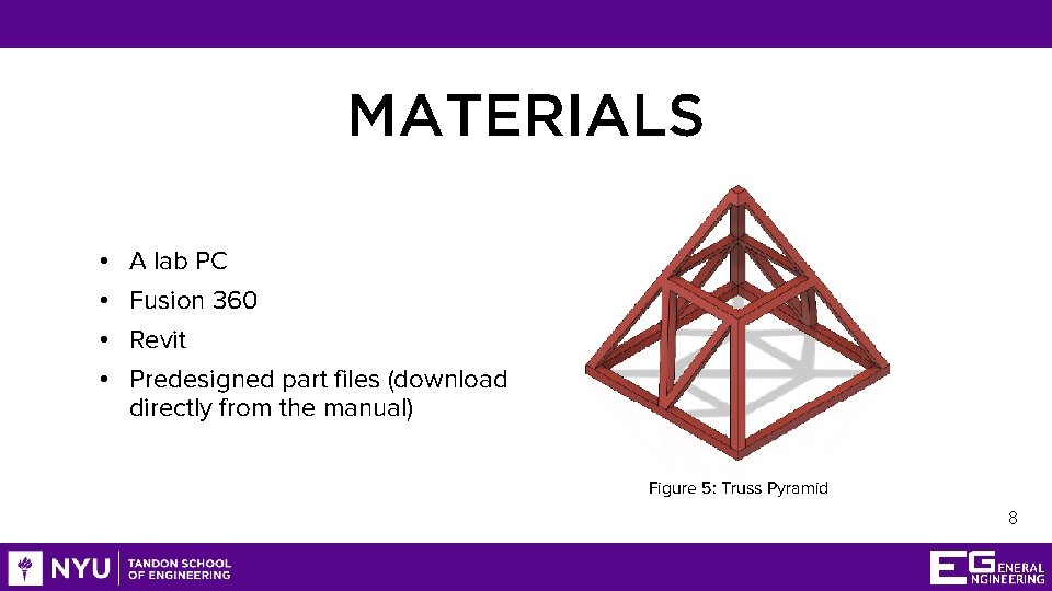MATERIALS • • A lab PC Fusion 360 Revit Predesigned part files (download directly