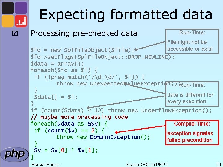 Expecting formatted data þ Processing pre-checked data Run-Time: Filemight not be accessible or exist