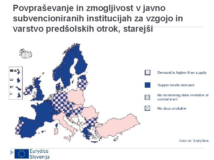 Povpraševanje in zmogljivost v javno subvencioniranih institucijah za vzgojo in varstvo predšolskih otrok, starejši