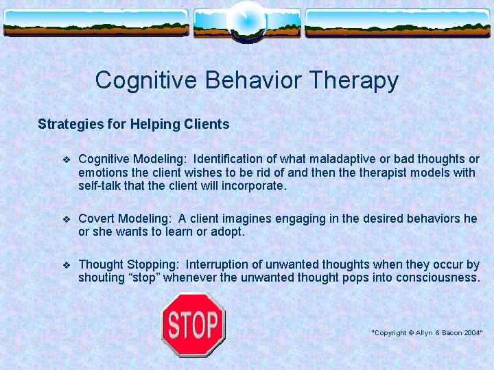 Cognitive Behavior Therapy Strategies for Helping Clients v Cognitive Modeling: Identification of what maladaptive