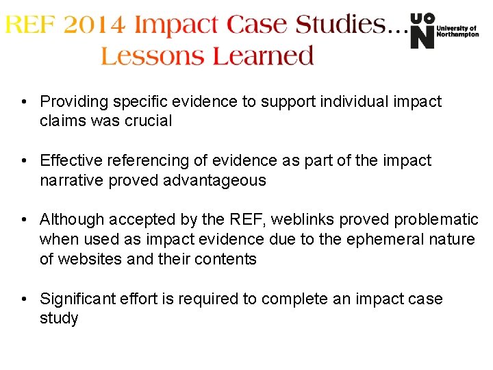  • Providing specific evidence to support individual impact claims was crucial • Effective