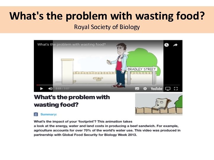 What's the problem with wasting food? Royal Society of Biology 