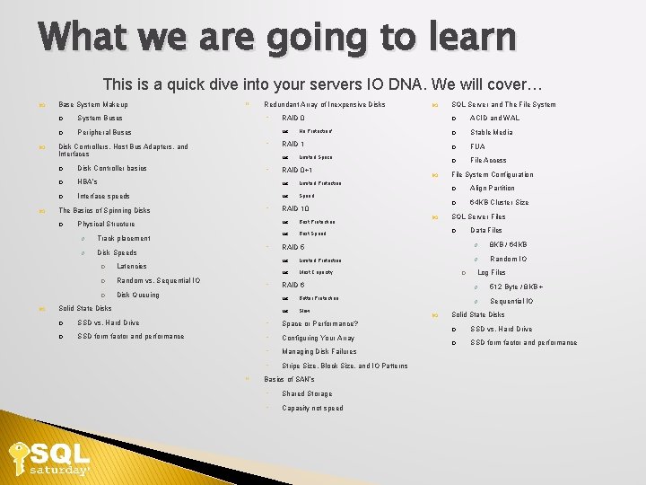 What we are going to learn This is a quick dive into your servers