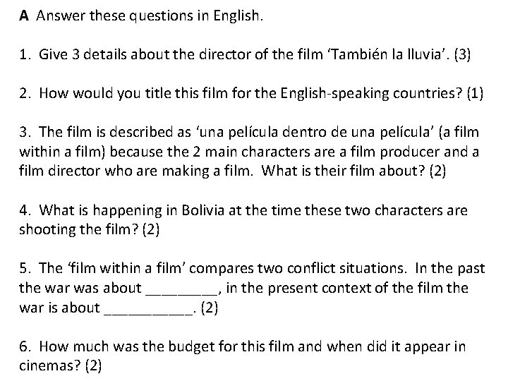 A Answer these questions in English. 1. Give 3 details about the director of