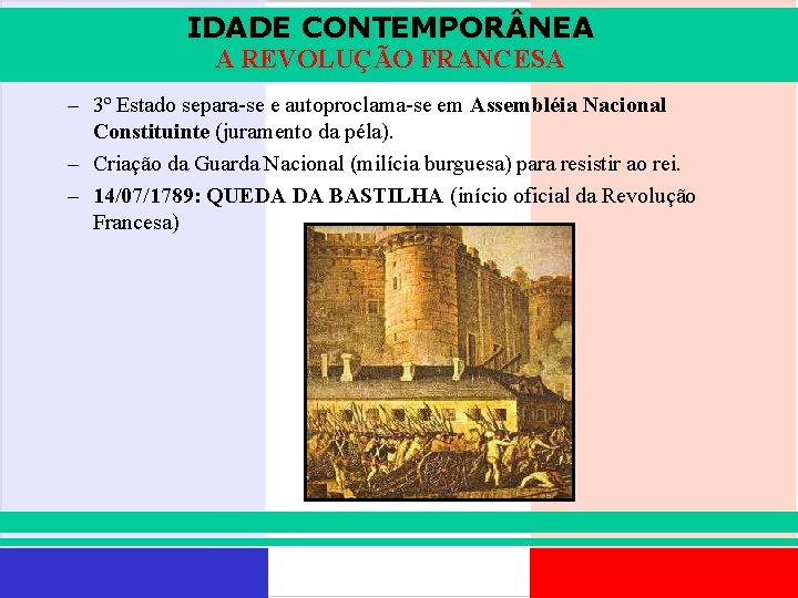 IDADE CONTEMPOR NEA A REVOLUÇÃO FRANCESA – 3º Estado separa-se e autoproclama-se em Assembléia