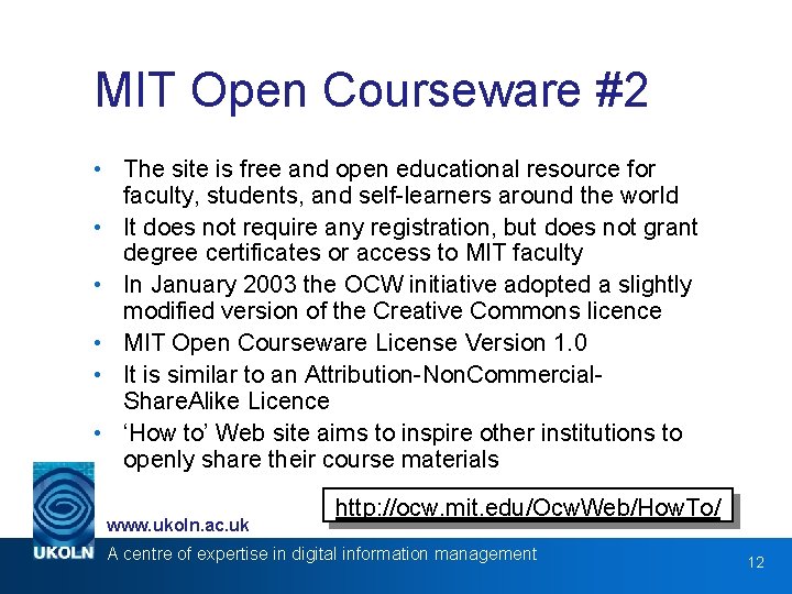 MIT Open Courseware #2 • The site is free and open educational resource for