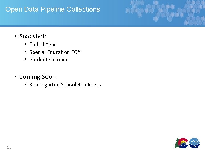 Open Data Pipeline Collections • Snapshots • End of Year • Special Education EOY