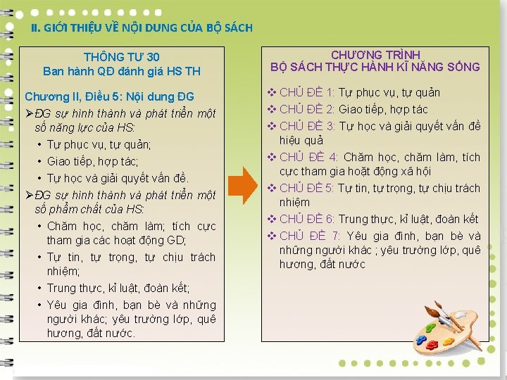 II. GIỚI THIỆU VỀ NỘI DUNG CỦA BỘ SÁCH THÔNG TƯ 30 Ban hành