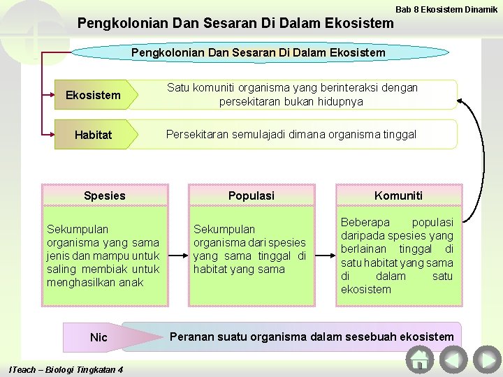 Bab 8 Ekosistem Dinamik Pengkolonian Dan Sesaran Di Dalam Ekosistem Satu komuniti organisma yang