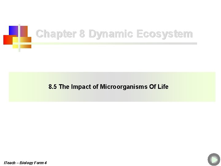 Chapter 8 Dynamic Ecosystem 8. 5 The Impact of Microorganisms Of Life ITeach –