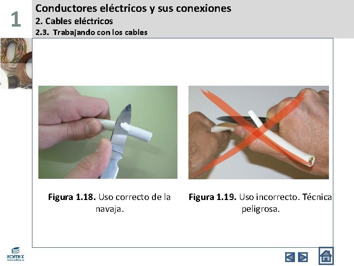 1 Conductores eléctricos y sus conexiones 2. Cables eléctricos 2. 3. Trabajando con los
