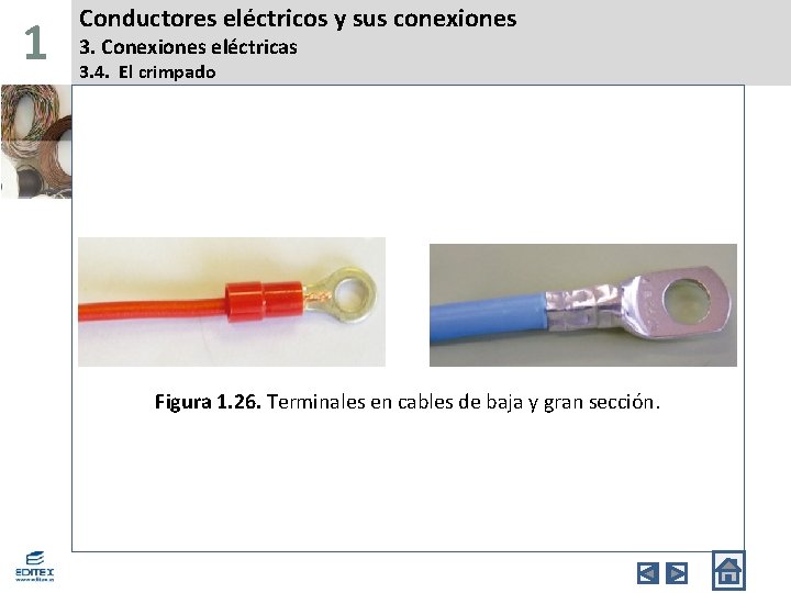 1 Conductores eléctricos y sus conexiones 3. Conexiones eléctricas 3. 4. El crimpado Figura