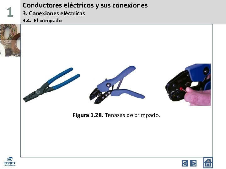1 Conductores eléctricos y sus conexiones 3. Conexiones eléctricas 3. 4. El crimpado Figura