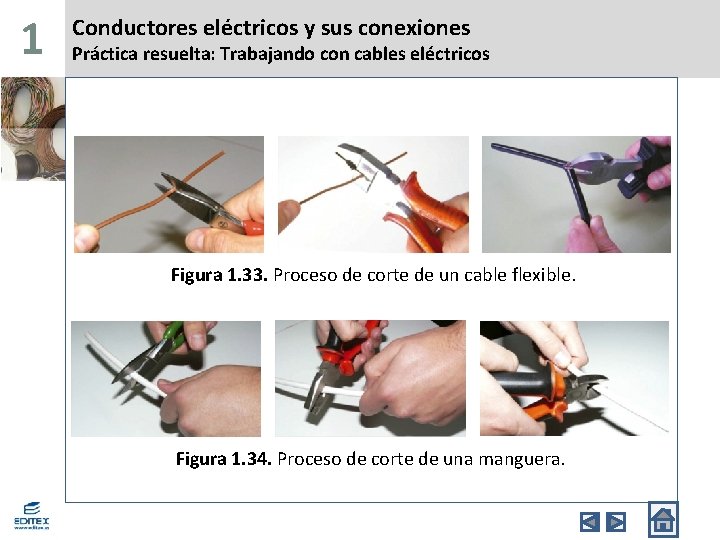 1 Conductores eléctricos y sus conexiones Práctica resuelta: Trabajando con cables eléctricos Figura 1.