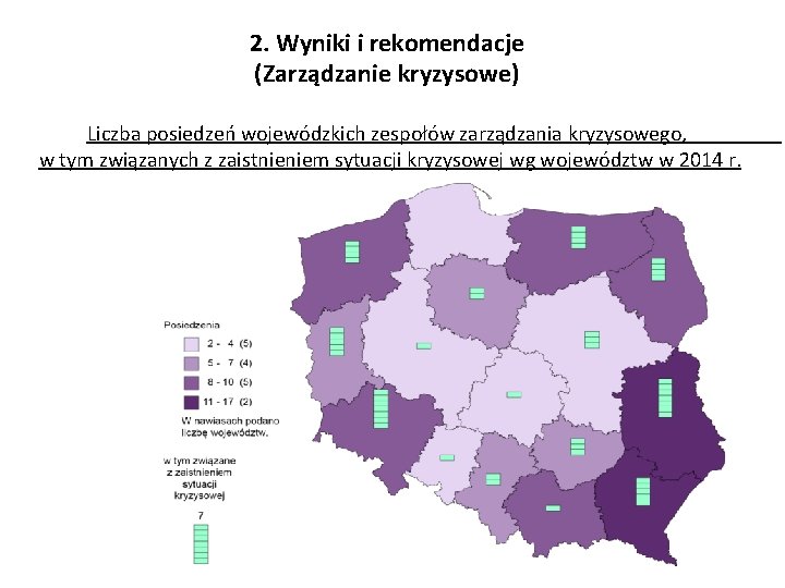 2. Wyniki i rekomendacje (Zarządzanie kryzysowe) Liczba posiedzeń wojewódzkich zespołów zarządzania kryzysowego, w tym