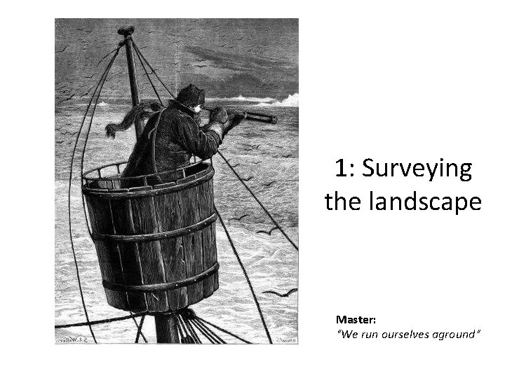 1: Surveying the landscape Master: “We run ourselves aground” 