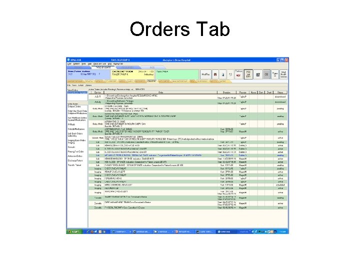 Orders Tab 