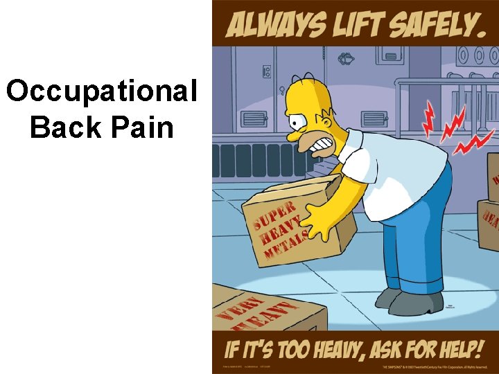 Occupational Back Pain 