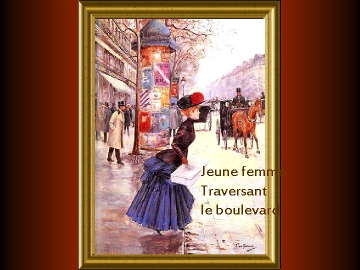 Jeune femme Traversant le boulevard 